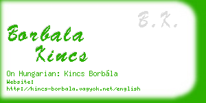 borbala kincs business card